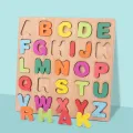 Wooden Alphabet |  Puzzles & Numbers Count Board, Colorful ABC Uppercase Letters/Numbers/Shapes for Kids Toddlers Preschool Early Learning Educational Toys. 