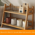 Kitchen spice rack Bamboo 2 tier Multipurpose organiser shelf. 