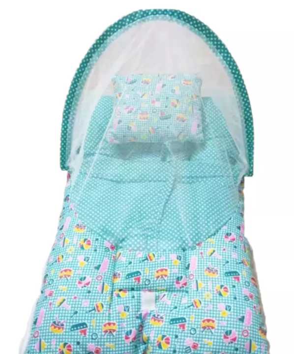 Infant Baby sleeping Bag Carrier With Head Pillow - Newborn Baby Carry nest Sleeping Bag Sleeping Bed With Net Cover - Mosquito Protector Net