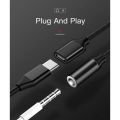 Type C to 3.5mm Charge Audio Adapter 2 in 1 USB C Splitter Headphone AUX Audio Cable for Huawei Smartphone Splitter. 