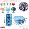 Aqua Plast Portable Plastic Drawers, Organizer, Kids Toy Accessor, Cosmetic Makeup Jewelry Box & Multi Functional Storage Unit Desktop Room Draws, Kitchen Portion Cabinet Rack Multi Layer Space Printed Drawer Decorative Design For Girls & Boys. 