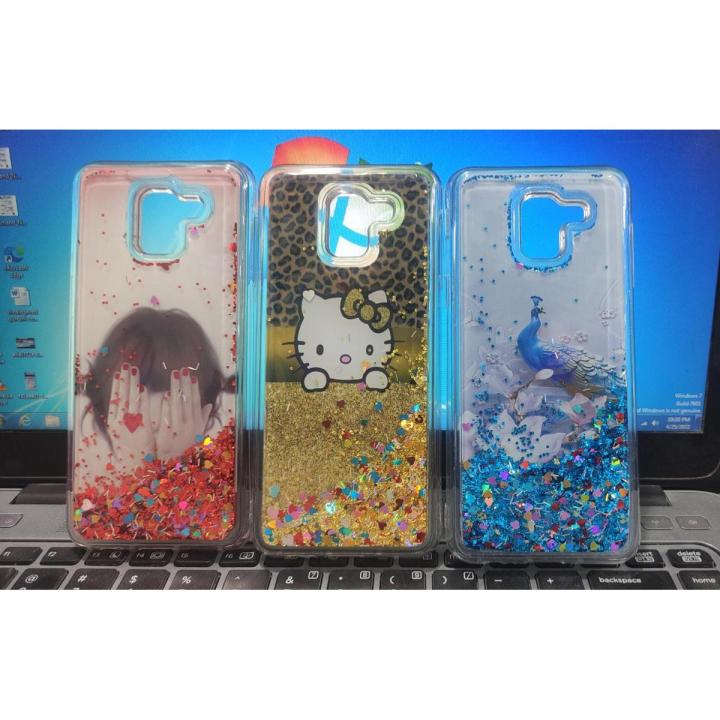 Samsung j6 Back Cover Water Glitter Cover_Print glitter cover_star cover_Samsung J6 girls back cover
