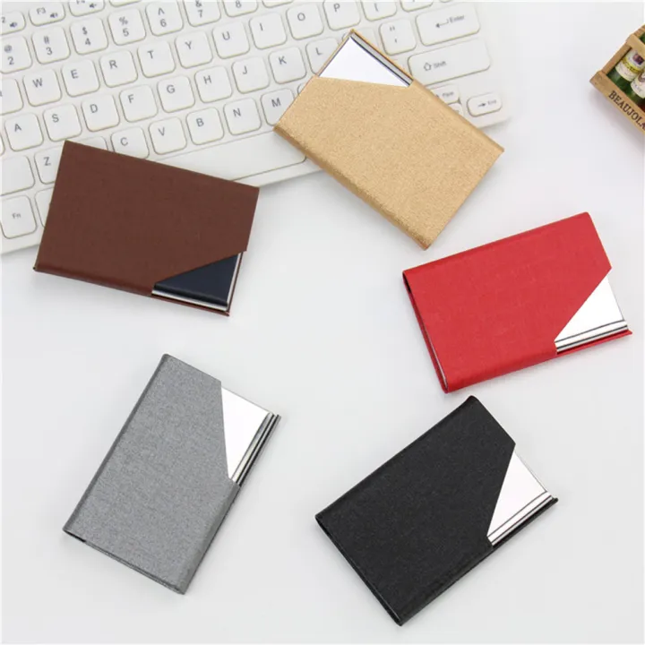 Women'S%20Card%20Holder%20Elegant%20Business%20Card%20Metal%20Wallet%20Storage%20Case%20Stainless%20Steel%20Pu%20Leather%20for%20Business%20Professionals%20Daily%20Use%20Travel%20Accessory%20Gift%20Option%20Office%20Essential%20-%20Image%203