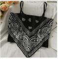 Women Knit Crop Cami Tops, Bohemian Sleeveless Spaghetti Strap Hanky Hem Camisole. 