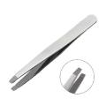 Stainless Steel Eyebrow Tweezer Silver Slant Tip. 