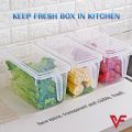 Pack of 3 Fridge Organizer Fresh Spacer Layer Storage Rack Drawer Basket Refrigerator Pull-out Drawers Fridge Freezer Storage Organizer Box with Lid and Handle Door Freezer Container Box Kitchen Organizer Plastic Basket Fruits Vegetable Basket. 