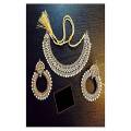 Pearl Kundan with rhinestone Jewelry Set for Women. 