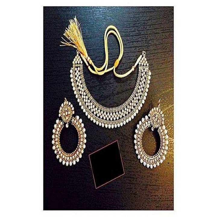 Pearl Kundan with rhinestone Jewelry Set for Women