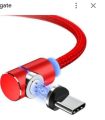 Original Magnetic Fast Charging Cable - Micro USB Android - Type C - Braided LED Fast Charging Cable - Black. 
