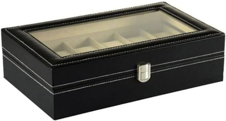 6/10/12%20Leather%20%20Watch%20Box%20Display%20Case%20Organizer%20with%20Framed%20Glass%20Lid%20Elegant%20Contrast%20and%20Removable%20Pillow%20for%20Men%20and%20Women%20Watch%20and%20Jewelry%20Large%20Holder%20Boxes%20-%20Image%204
