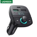 UGREEN__ Car Bluetooth Adapter - Car Charger + Bluetooth FM Transmitter PD/QC 3.0/4.0, Support Hand-Free Calling/MP3 Audio Playing/TF&USB Driver/Voltage Display. 