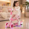 Seat Scooty 2-1 Body Light WIth Music lights Three-Wheel Scooty for Kids High Quality kids Foldable Scooty Hot Sale! IMPORTED. 