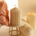 (Pack of 2) Premium Ribbed Scented Peak Pillar Candles | large and small peak pillar candle | pillar candle | candle. 
