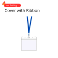 LB Transparent Horizontal  ID Card Holder with Lanyard Ribbon – Waterproof Plastic Cover for Office, School, College & University. 