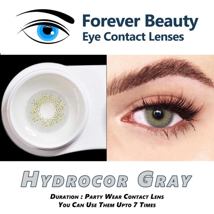 Hydrocor Gray COSMETIC COLORED CONTACT LENSES Eye Contact Lenses Forever Beauty / Disposable Lenses / Lense, Eye Lense / Color Lense / Eye Lenses For Girls Women Men