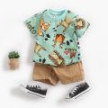 Summer Cartoon Baby Boy Clothing Casual Cotton T-shirt + Shorts 2pcs Short Sleeve Baby Clothing Sets. 