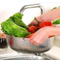 Rice Strainer Drainer Stainless Steel - Silver Small Size. 