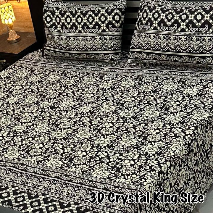 3 D double bed king size bed sheet 2 colors CS-613