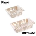 High Quality Unbreakable Adjustable & Stretchable Fridge Storage Basket Expandable Fridge Storage Rack Plastic Fridge Space Saver Food Organizer Tray Refrigerator Pull-out Drawers (Large Size) Multicolour. 