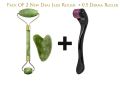 Pack of 2 New Deal Guasha Scraping Jade Roller Facial Massage Tool and Derma Roller 0.5 mm With 540 Titanium Needles. 