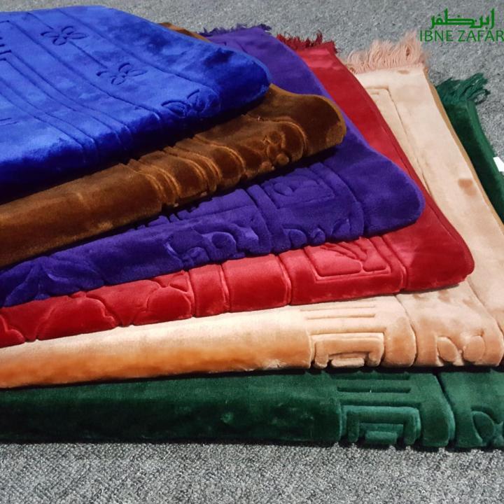Velvet Foam Janamaz Quilted or Embossed Jai Namaz Prayer Mat Large Size