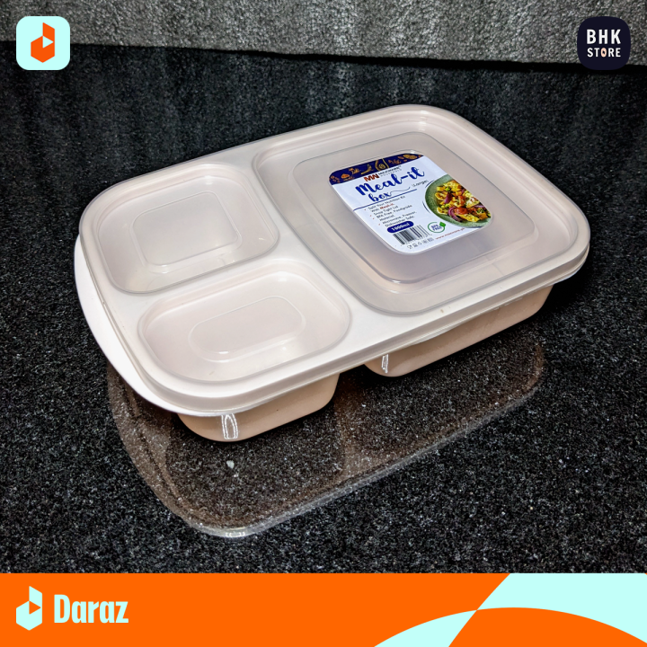 Meal Prep Containers 3 Compartment LARGE with Snap Tight Transparent Lids, Food Containers, School Lunch Box, BPA Free, Stackable, Bento Box, Microwave/Dishwasher/Freezer Safe - Ideal For Fitness Enthusiasts, Gym Goers, Nutritionists, Dietitians - 1000ml