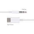 USB Type C to 3.5 mm Aux Cable for Headphones, Cars Pre Aux or Other Uses 4 Feets White. 