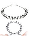 Metal Hair Band for Men Women's Headband, Unisex Black Wavy Spring Sports Headband for Men's Hair Band Hoop Clips Women Accessories Simple Elastic Non Slip Wide Headwear Bandeau Outdoor. 