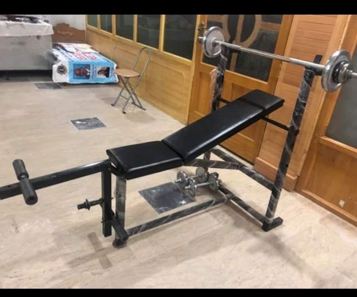 38kg%207%20in%201%20Multi%20Position%20Bench%20Press%20Rubber%20Coated%20Plates%20Chest%20Bench%205ft%20Rod%20Crunches%20Leg%20Thigh%20Exercises%20Dumbel%20-%20Image%204