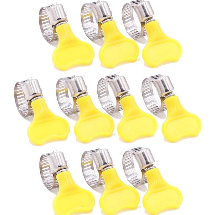 Pack of 10pcs Gas Pipe Clips Adjustable Clamp 15mm Hoop Butterfly Fastening Clip Bracket Tie Worm Drive Plastic Horn SJ Online Mart
