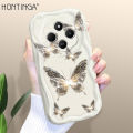 Hontinga for Redmi 14C Back Cover Beautiful Butterfly Soft Texture Phone Case Wavy Edge Silicone Cover. 
