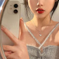 Jewelry Necklace Sparkling Surface Simple Heart Clavicle Chain Wedding Necklace. 