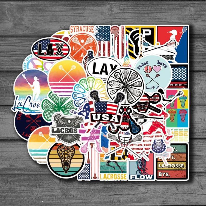 50pcs/set Lacrosse Goalie North American Sports Graffiti Stickers For Phone Luggage Laptop Diy Skateboard Car Kids Guitar