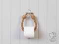 Slim Braided Beige Rope Toilet Roll Holder - Toilet Paper Holder, Nautical Toilet Roll Holder, Bathroom Décor, Rest Room. 