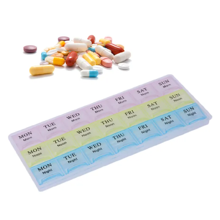 7 Days Weekly 21 Slots Travel Pill Box Organizer And Tablets Holder ...