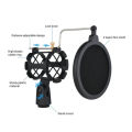 Microphone Shock Mount vibration Mic Holder Stand with Pop Filter. 