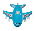 Aeroplane Toy With Glowing Light for Kids Pull String 20x17cm Color May Vary. 