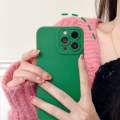 Liquid Dark Green Solid Color Phone Case For iPhone 13 12 11 Pro Max X Xr Xs Max 7 8 Plus Shockproof Soft Silicone Back Cover. 