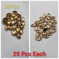 50 Pcs Leaf Shape Kundan Stone in Flat Back Mount/Kundan Beads for decoration 25 pcs each. 