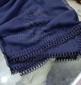Crinkle Chiffon Dupatta Lightweight Fancy 4 Side Ring Lace Elegant Party Wear for Women & Girls Multiple Colors. 