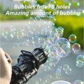 8 Holes Gatling Bubble game Electric Light Bubble Machine, Colorful Bubbles and Light. 