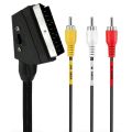 21 needle 21Pin Scart to 3 RCA Audio Video Cable Line 3 Three RCA Male 21 Pin Scart Male Video Audio Wire Cord Scart RCA Convert. 