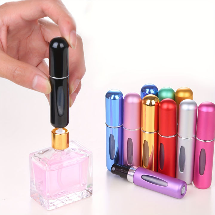 Portable Mini Refillable Spray Jar for Perfume - Travel Size Atomizer Bottle - Empty Cosmetic Container - 0.17oz Scents Lip tint