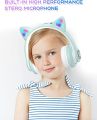 Cat Headphone STN-28 Wireless Headset Cat Ear 5.0 Bluetooth Headphones LED Flashing Light Sports Noise Cancelling Support TF Card 3.5mm Plug with Mic. 