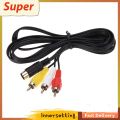 【inn】New Professional Black 1.8 m 3 RCA 9 pin Audio Video AV Cable for Sega Genesis 2 or 3. 