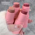 Waterproof Matte Face Blush Stick Long-lasting Natural Cheek Contour Tint Blush Cream Makeup Mineral Red Rouge Cosmetics. 