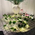 Artificial Plant Leaves with Fairy Lights – Battery Operated Money Plant Room Decoration. 