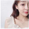 New Delicate Full Crystal Round Circlu Pendant & Necklace Ins Girl. 