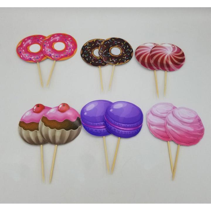 CANDY THEME CUPCAKE TOPPER - PACK OF 12 CUPCAKE TOPPERS - CANDY CUPCAKE TOPPERS