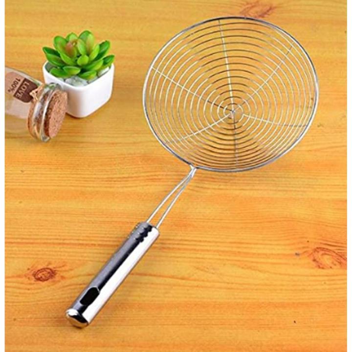 Stainless Steel Large Oil Strainer - Silver